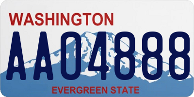 WA license plate AAO4888