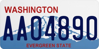 WA license plate AAO4890