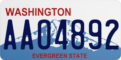 WA license plate AAO4892