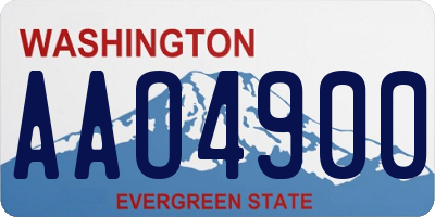 WA license plate AAO4900