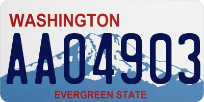 WA license plate AAO4903