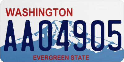 WA license plate AAO4905