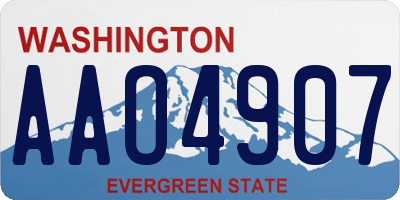 WA license plate AAO4907