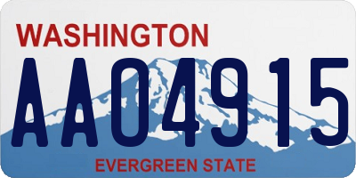 WA license plate AAO4915