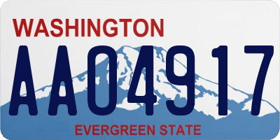 WA license plate AAO4917