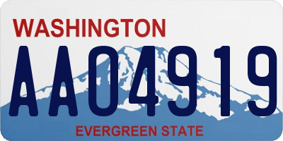 WA license plate AAO4919