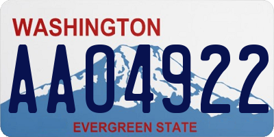 WA license plate AAO4922