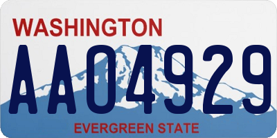 WA license plate AAO4929