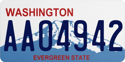 WA license plate AAO4942
