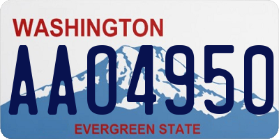 WA license plate AAO4950