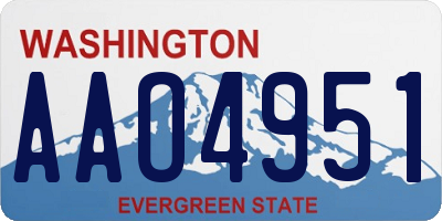 WA license plate AAO4951