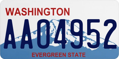 WA license plate AAO4952