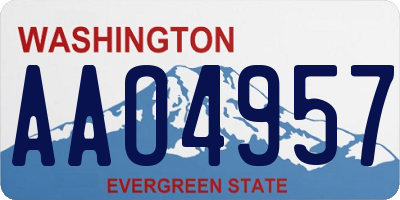 WA license plate AAO4957