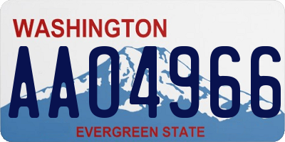 WA license plate AAO4966