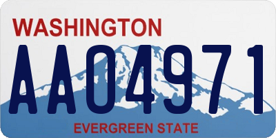 WA license plate AAO4971