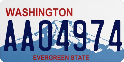 WA license plate AAO4974