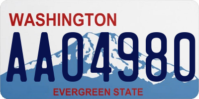 WA license plate AAO4980