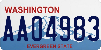 WA license plate AAO4983