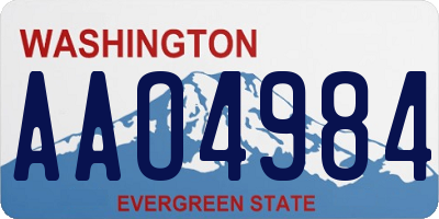 WA license plate AAO4984