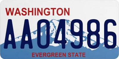 WA license plate AAO4986