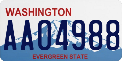 WA license plate AAO4988