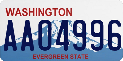 WA license plate AAO4996