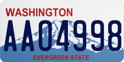 WA license plate AAO4998