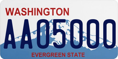WA license plate AAO5000