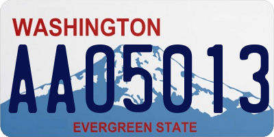 WA license plate AAO5013