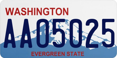 WA license plate AAO5025