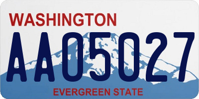 WA license plate AAO5027