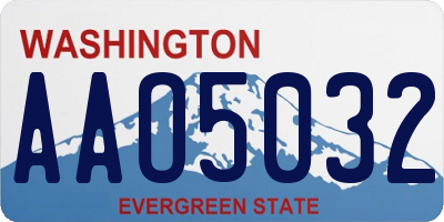 WA license plate AAO5032