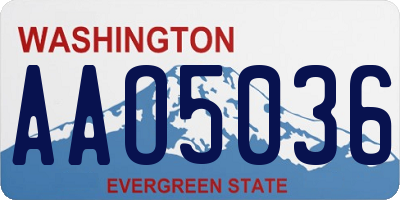 WA license plate AAO5036