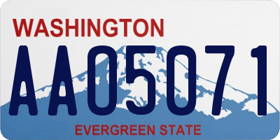 WA license plate AAO5071