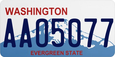 WA license plate AAO5077