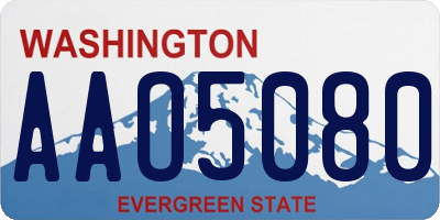 WA license plate AAO5080