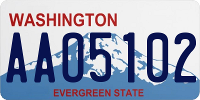 WA license plate AAO5102