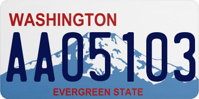 WA license plate AAO5103