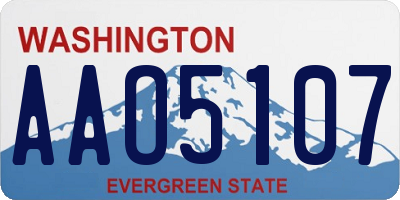 WA license plate AAO5107
