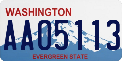 WA license plate AAO5113