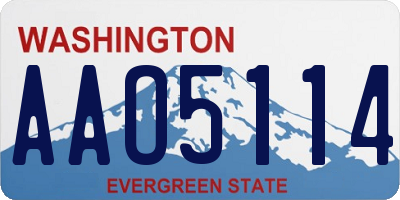 WA license plate AAO5114