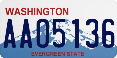 WA license plate AAO5136