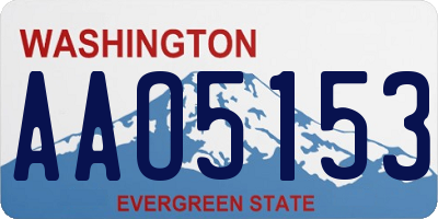 WA license plate AAO5153
