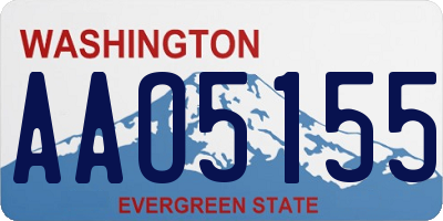 WA license plate AAO5155
