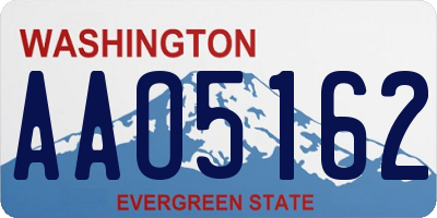 WA license plate AAO5162