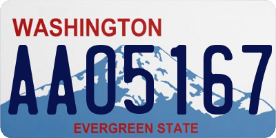 WA license plate AAO5167
