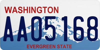 WA license plate AAO5168