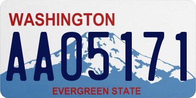 WA license plate AAO5171