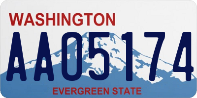 WA license plate AAO5174