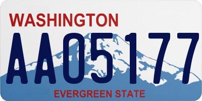 WA license plate AAO5177